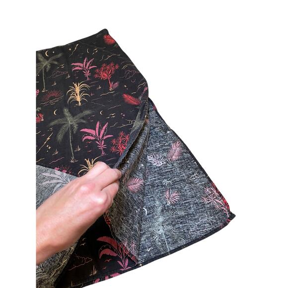 Marine‎ Layer Women 6 Ryan Midi Slip Skirt Boho Black Tropical Flower Side Slits - Picture 4 of 9